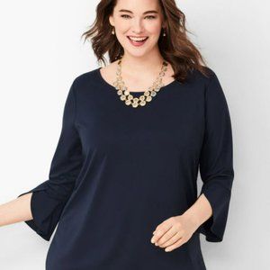 NWT Talbots knit jersey top with tulip sleeves